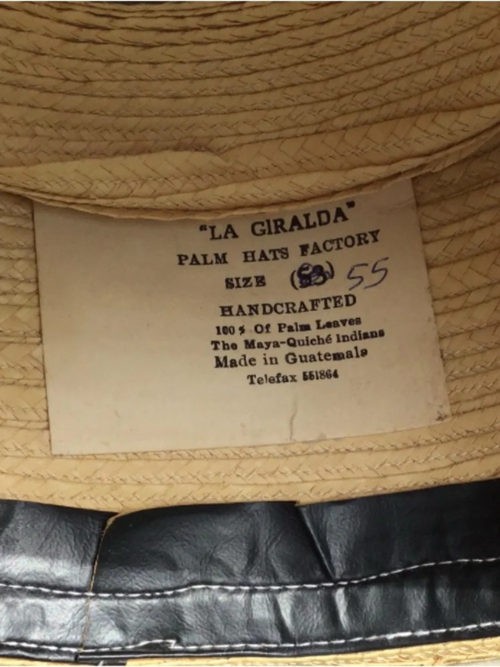 Gumarcaah Guatamala Handwoven Palm Beaded Bow Vintage Hat 55cm - Picture 6 of 6